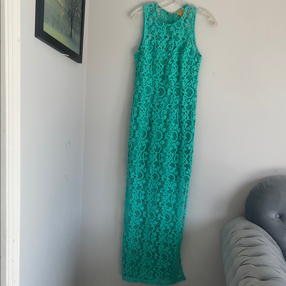 Daisy Turquoise Lace Maxi Dress. CAJA. #. 1 A
